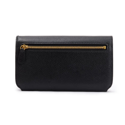 Balenciaga Black Leather Phone Holder Wallet on Chain