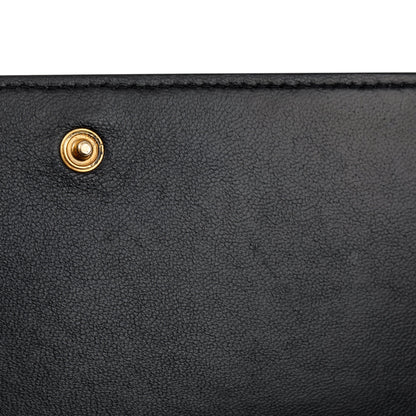 Balenciaga Black Leather Phone Holder Wallet on Chain