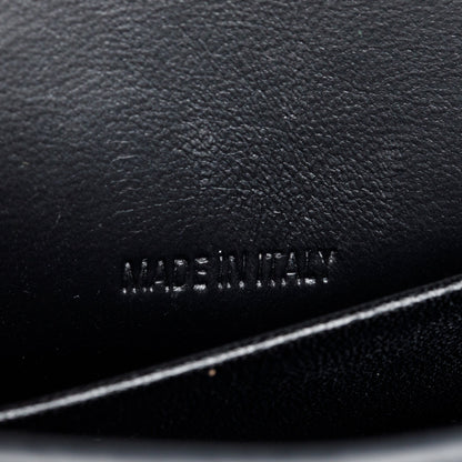 Balenciaga Black Monochrome Croc-Embossed Leather Hourglass Chain Wallet