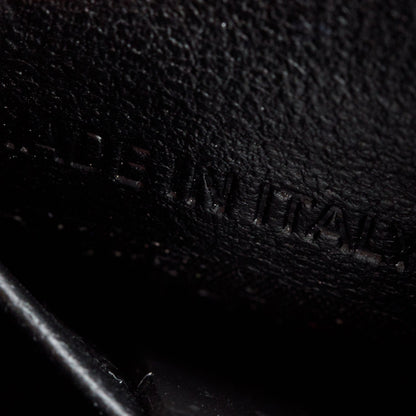 Balenciaga Black Monochrome Croc-Embossed Leather Hourglass Chain Wallet
