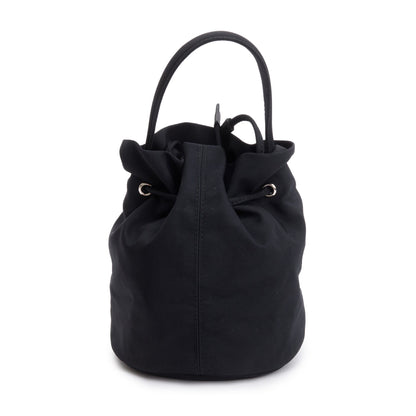 Balenciaga Black Nylon Wheel XS Drawstring Bucket Bag