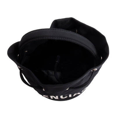 Balenciaga Black Nylon Wheel XS Drawstring Bucket Bag