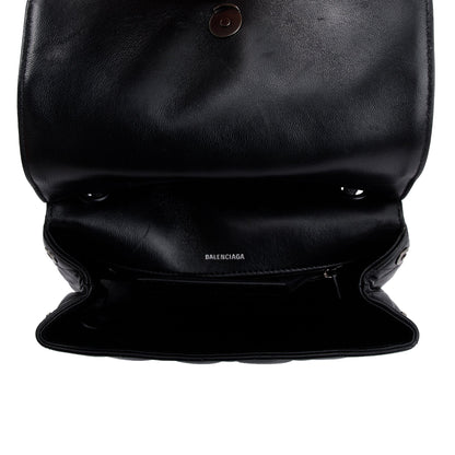 Balenciaga Black Quilted Nappa Leather Medium Touch B Shoulder Bag