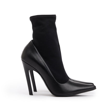 Balenciaga Black Spandex & Leather Knife 110 Bootie , Size 36