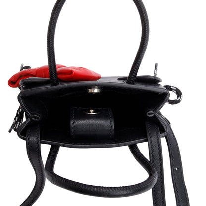 Balenciaga Black/Red Calfskin Leather Hello Kitty Phone Holder Crossbody Bag