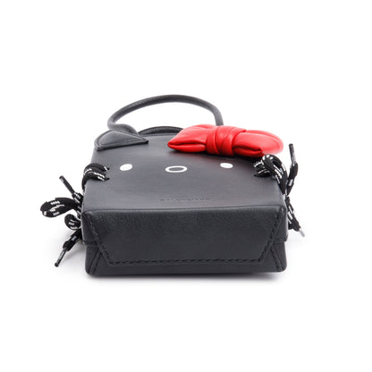 Balenciaga Black/Red Calfskin Leather Hello Kitty Phone Holder Crossbody Bag