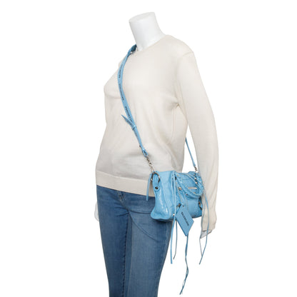 Balenciaga Blue Agneau Leather Classic Mini City Bag