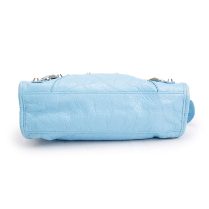 Balenciaga Blue Agneau Leather Classic Mini City Bag