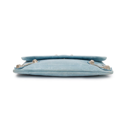 Balenciaga Blue Agneau Leather Giant 12 Envelope Clutch