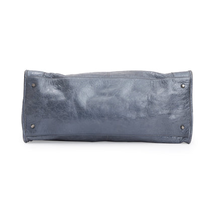 Balenciaga Blue Agneu Leather Motocross Classic Work Bag