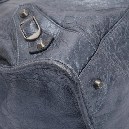 Balenciaga Blue Agneu Leather Motocross Classic Work Bag