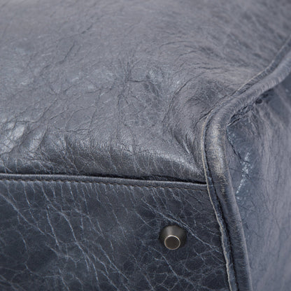 Balenciaga Blue Agneu Leather Motocross Classic Work Bag