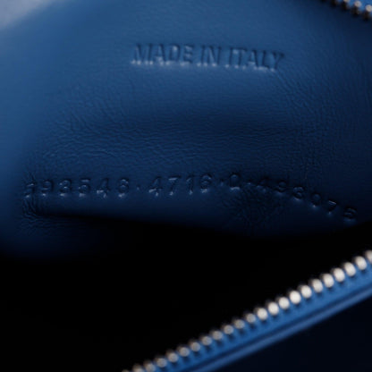 Balenciaga Blue BB Monogram Denim Small Hourglass Top Handle Bag