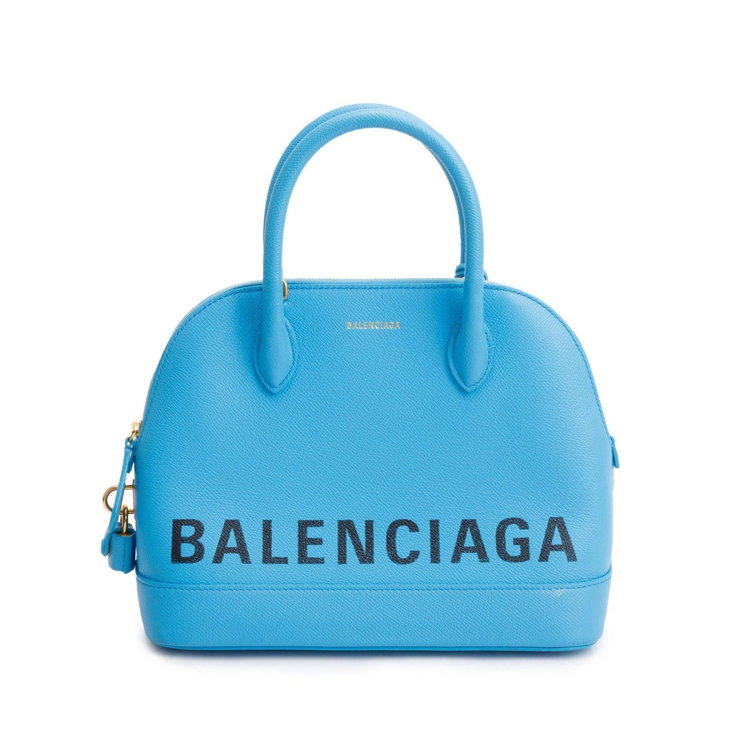 Balenciaga Blue Grained Calfskin Leather Ville S Top Handle Bag
