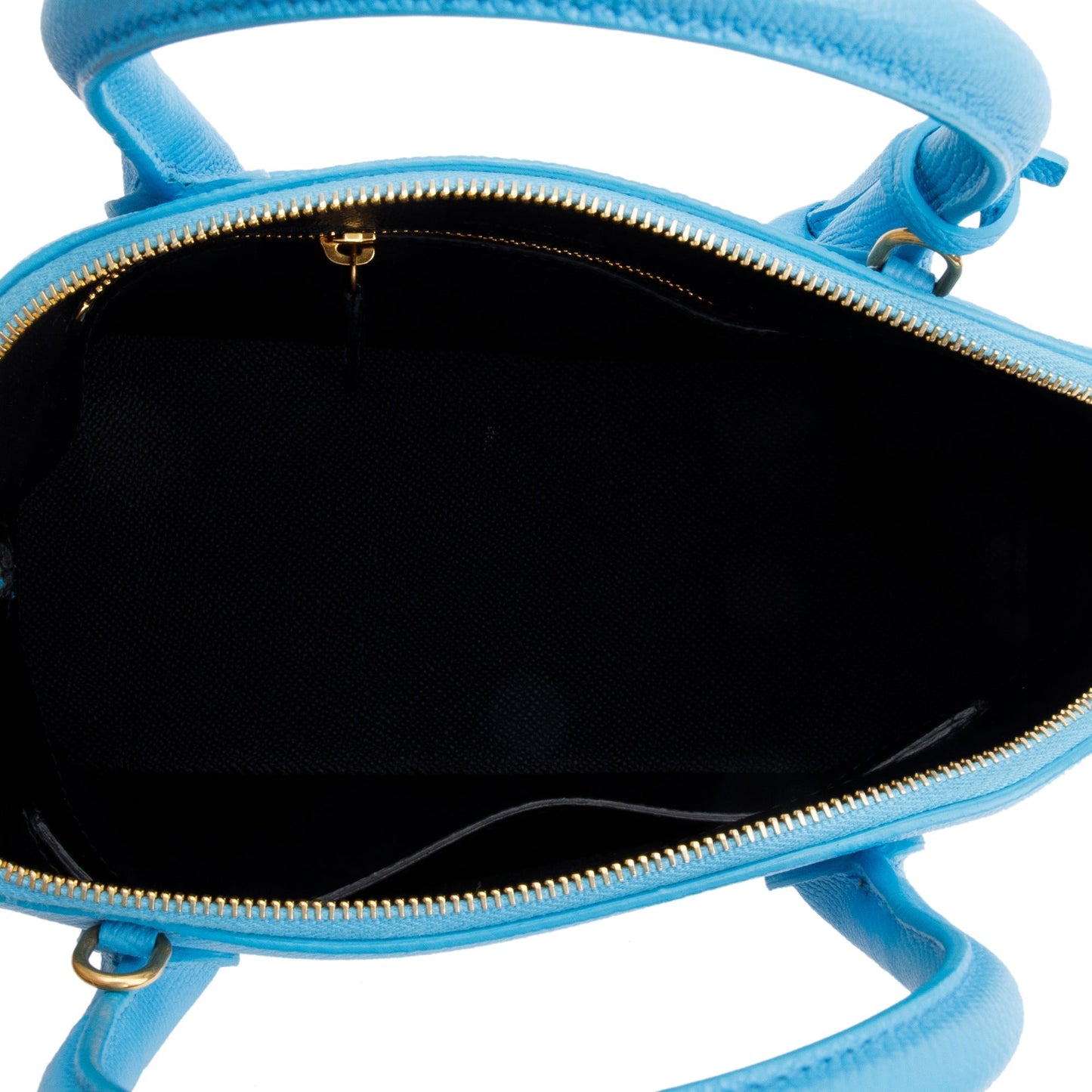 Balenciaga Blue Grained Calfskin Leather Ville S Top Handle Bag