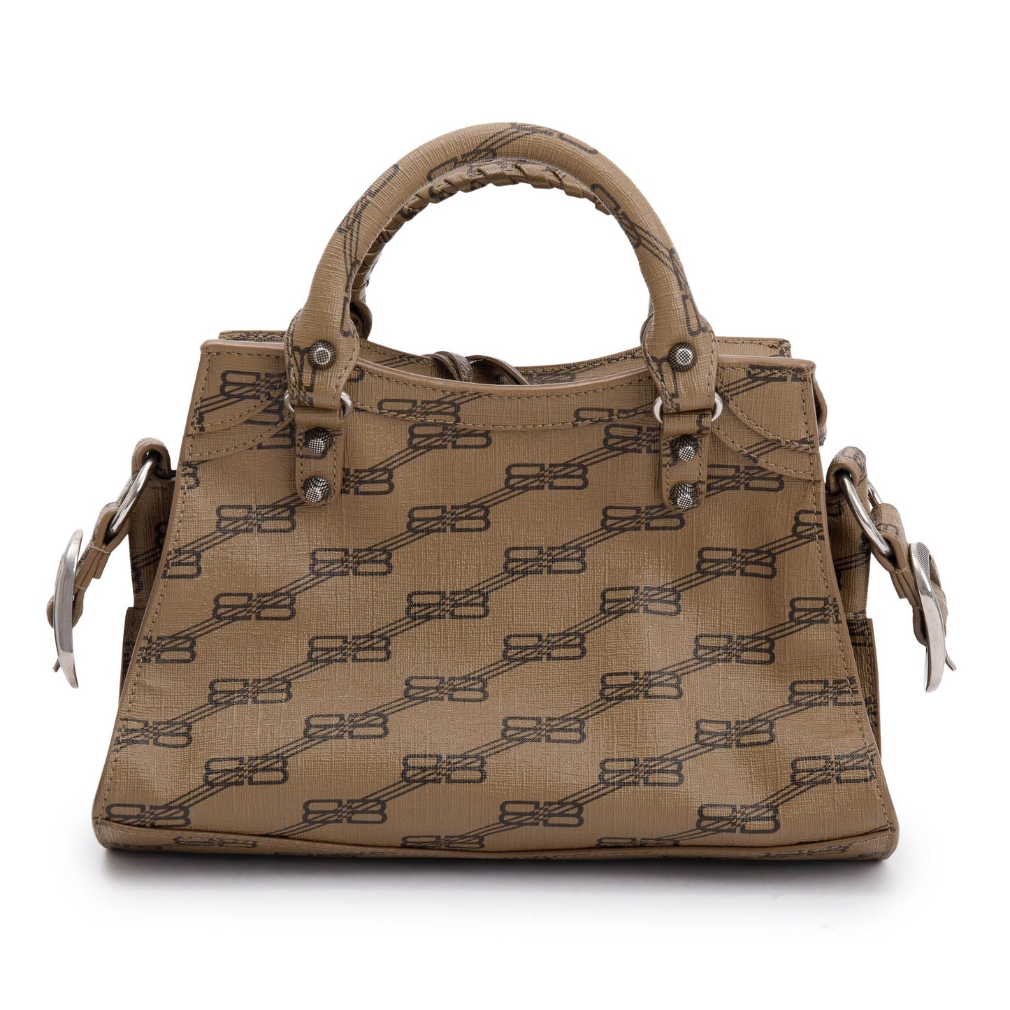 Balenciaga Brown BB Monogram Canvas Neo Cagole Classic XS City Bag
