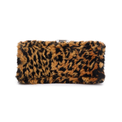 Balenciaga Brown Leopard Print Faux Fur Small Hourglass Top Handle Bag