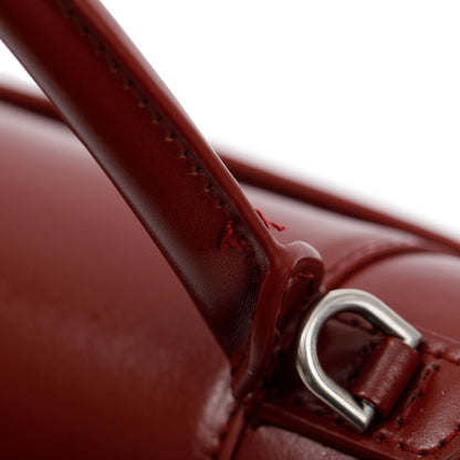 Balenciaga Burgundy Calfskin Leather Medium Hourglass Top Handle Bag