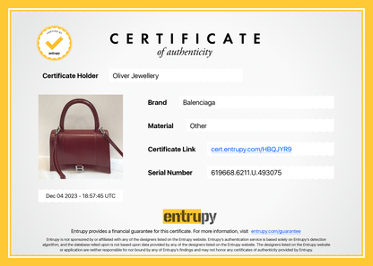 Balenciaga Burgundy Calfskin Leather Medium Hourglass Top Handle Bag