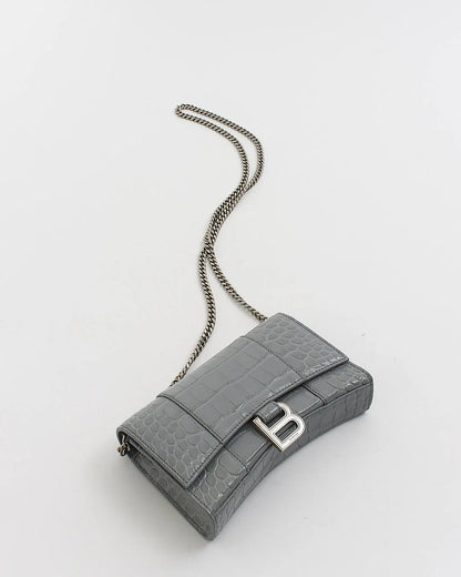 BALENCIAGA CROC EMBOSSED CALFSKIN HOURGLASS WOC
