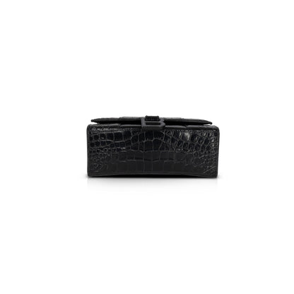 Balenciaga Croc-Embossed Graffiti Hourglass XS Top Handle Bag