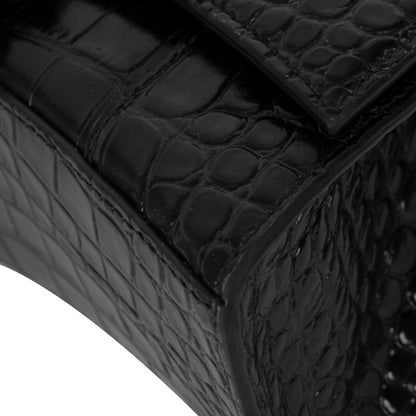 Balenciaga Croc-Embossed Graffiti Hourglass XS Top Handle Bag