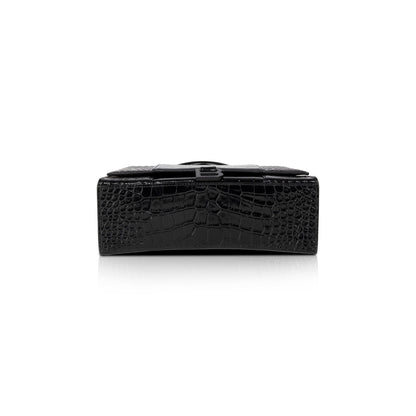 Balenciaga Croc-Embossed Hourglass Medium Top Handle Bag
