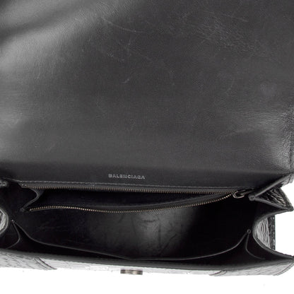 Balenciaga Croc-Embossed Hourglass Medium Top Handle Bag