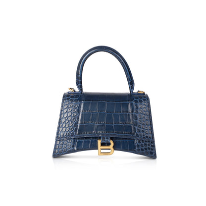 Balenciaga Croc-Embossed Hourglass Small Top Handle Bag