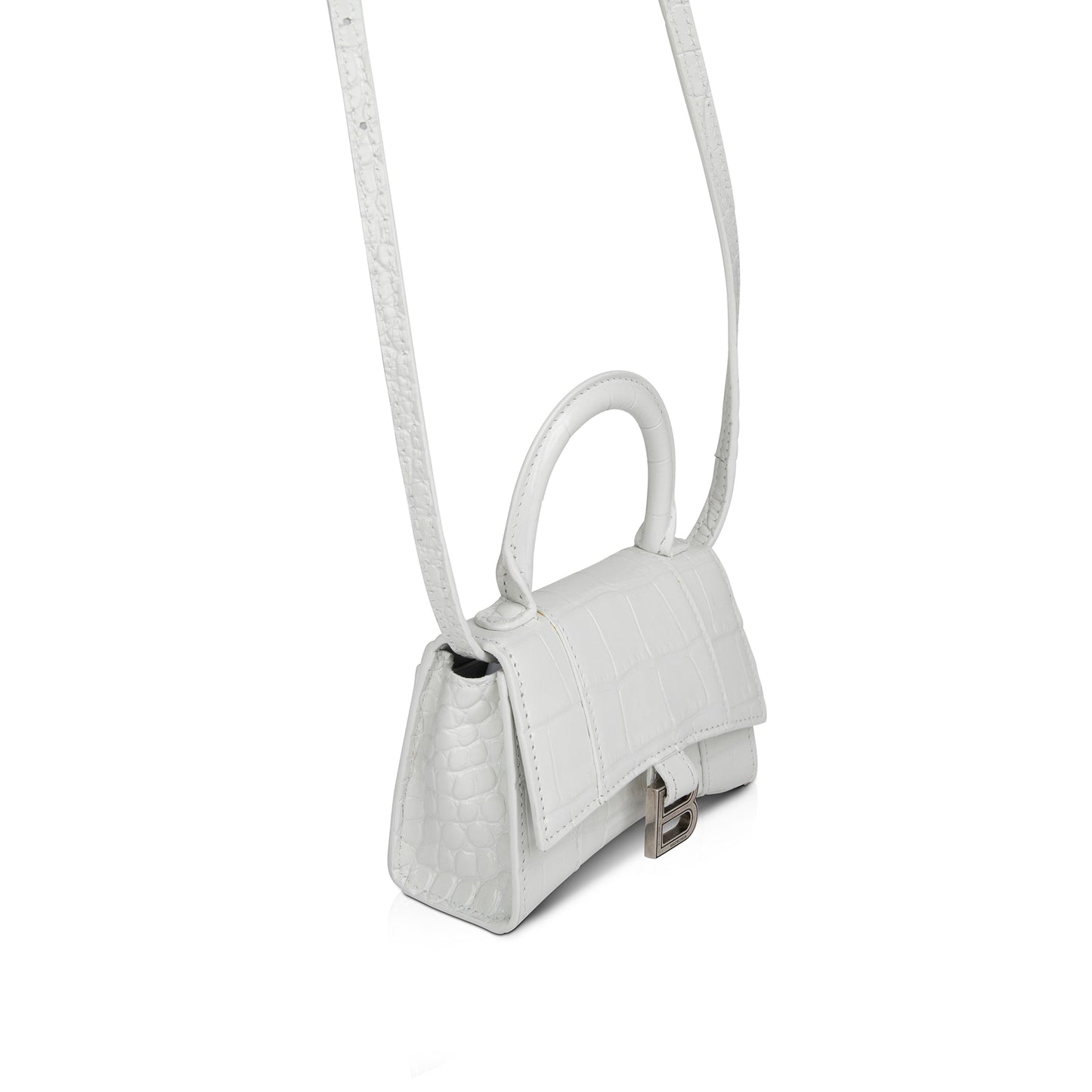 Balenciaga Croc-Embossed Mini Hourglass Bag