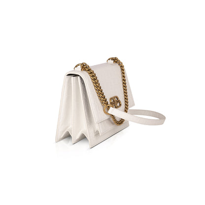 Balenciaga Croc-Embossed Sharp S Chain Bag