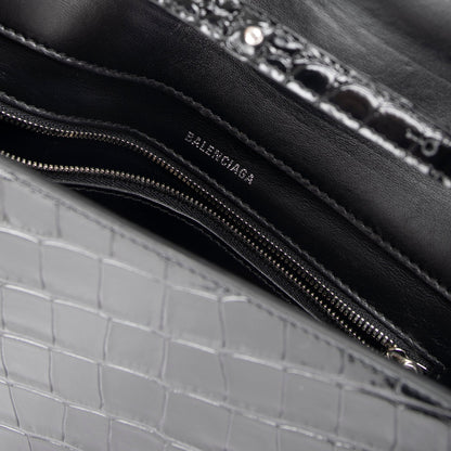 Balenciaga Croc-Embossed Triangle Bag