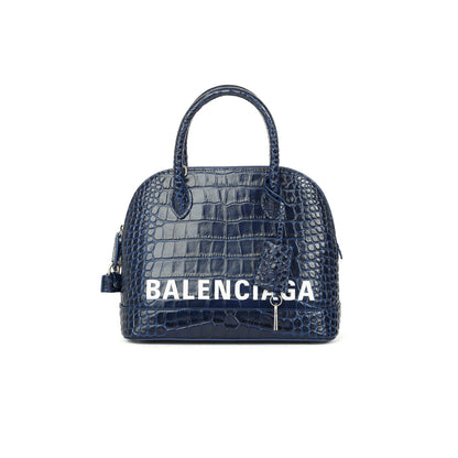 Balenciaga Croc Embossed Ville S Top Handle Bag