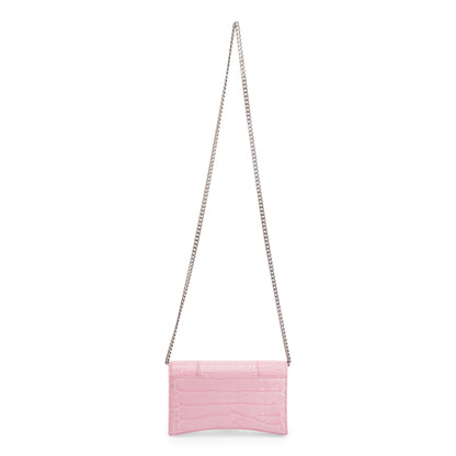 Balenciaga Crocodile Embossed Hourglass Wallet on Chain