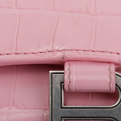 Balenciaga Crocodile Embossed Hourglass Wallet on Chain