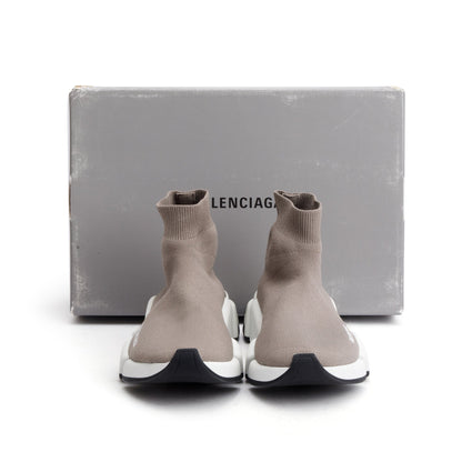 Balenciaga Dark Beige Knit Speed LT Trainer Sock Sneaker, Size 35