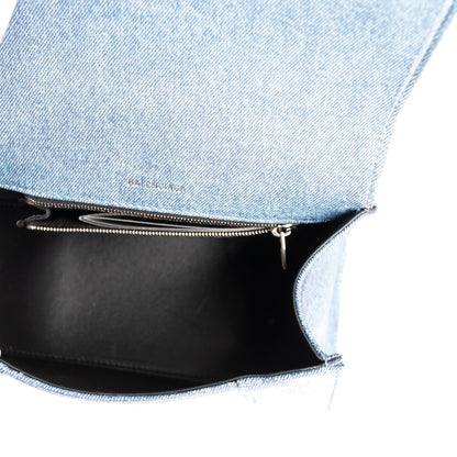 Balenciaga Denim Hourglass Small Top Handle Bag