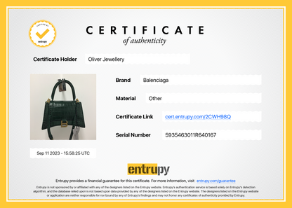 Balenciaga Green Croc-Embossed Calfskin Leather Small Hourglass Top Handle Bag