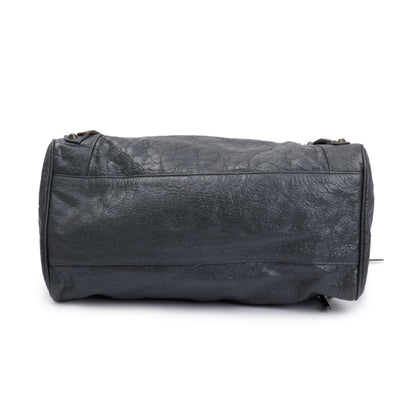 Balenciaga Grey Agneu Leather Motocross Classic City Velo Bag