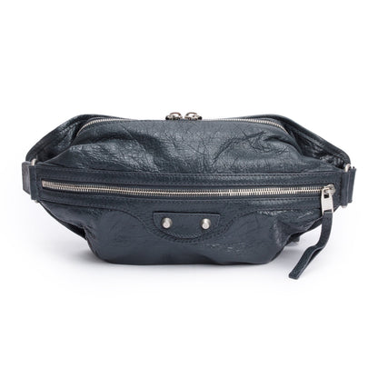 Balenciaga Grey Arena Leather Classic Motocross Neo Lift Hip Bag