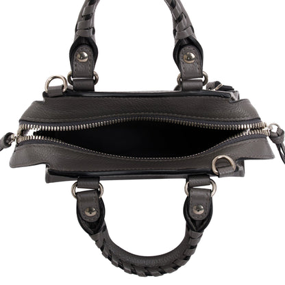 Balenciaga Grey Calfskin Leather Nano Neo Classic Top Handle Bag