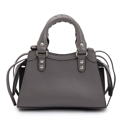 Balenciaga Grey Calfskin Leather Nano Neo Classic Top Handle Bag