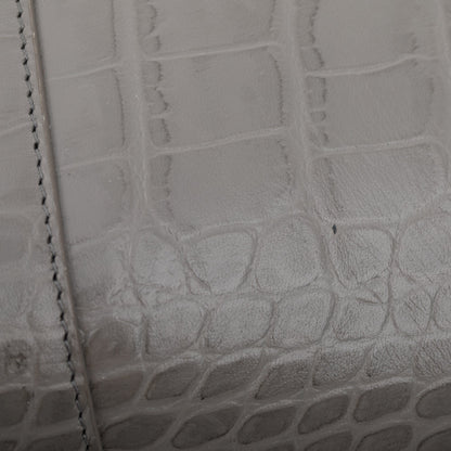 Balenciaga Grey Croc Embossed Ville S Top Handle Bag