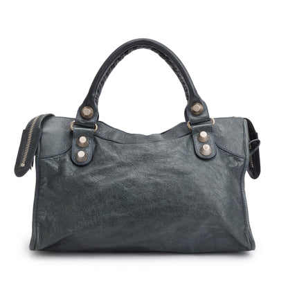 Balenciaga Grey Distressed Arena Leather Giant 21 City Bag