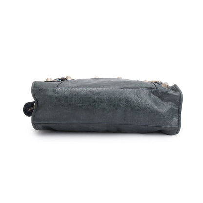 Balenciaga Grey Distressed Arena Leather Giant 21 City Bag