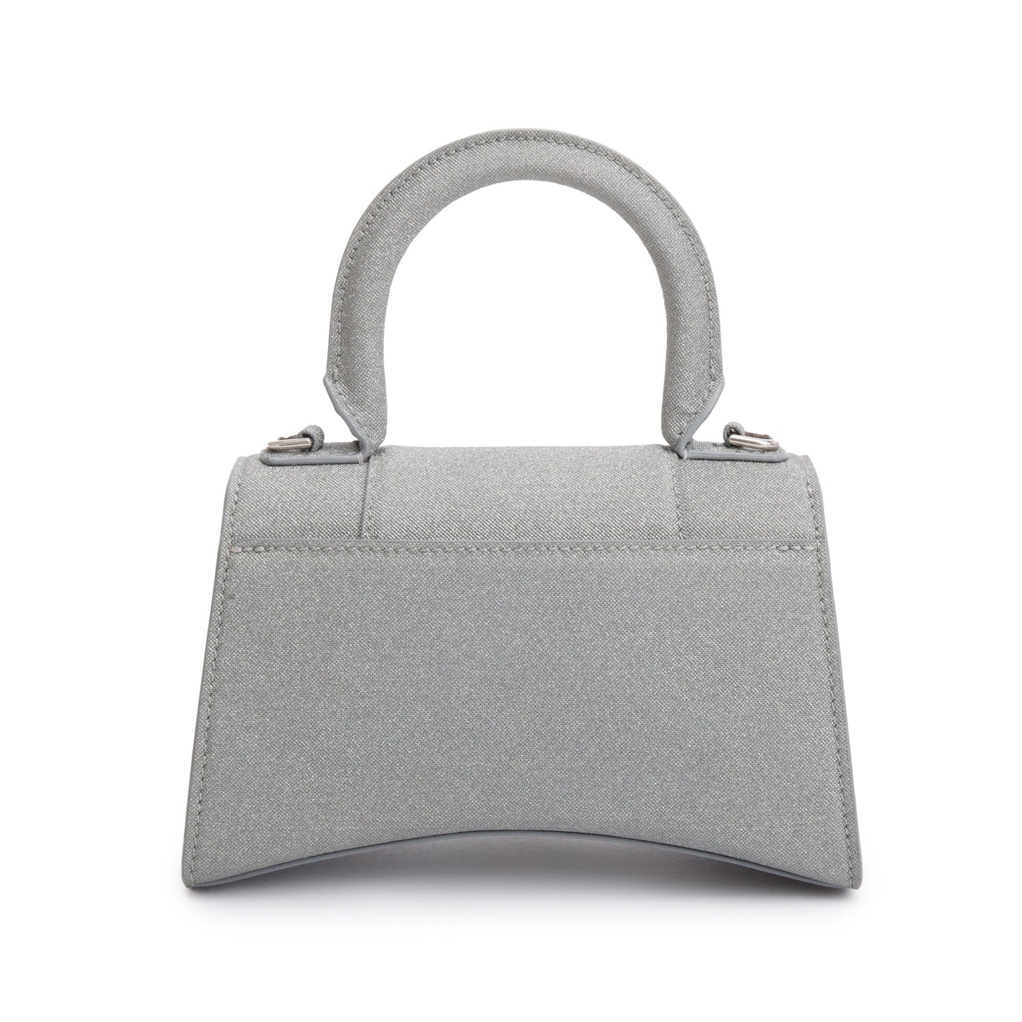 Balenciaga Grey Glitter Fabric XS Hourglass Top Handle Bag