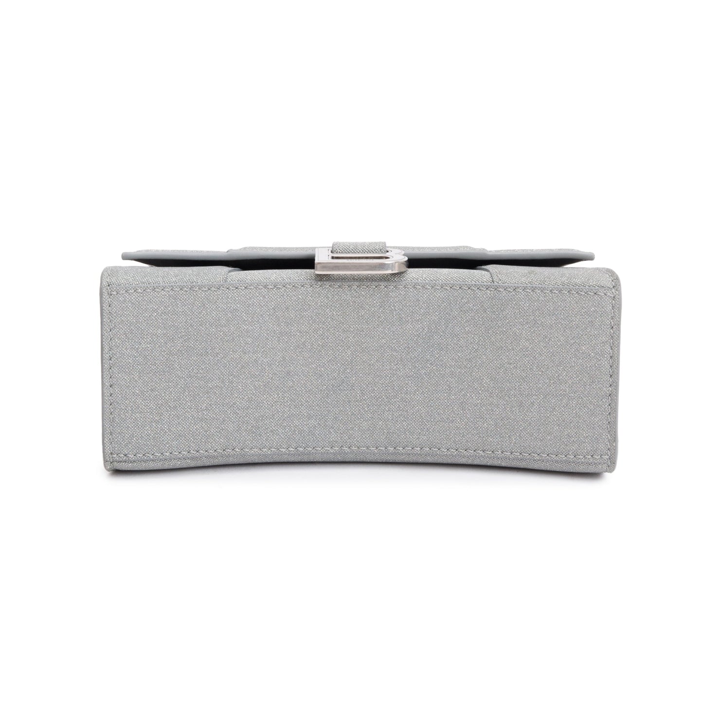 Balenciaga Grey Glitter Fabric XS Hourglass Top Handle Bag