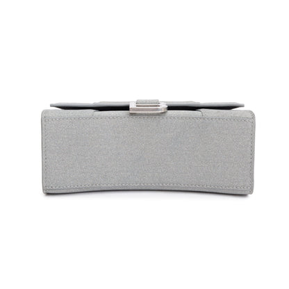 Balenciaga Grey Glitter Fabric XS Hourglass Top Handle Bag