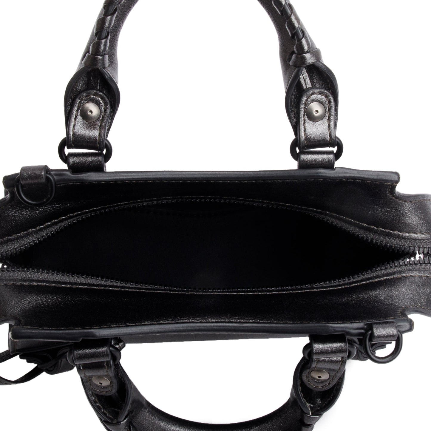 Balenciaga Grey Metallic Calfskin Leather MIni Neo Classic Top Handle Bag