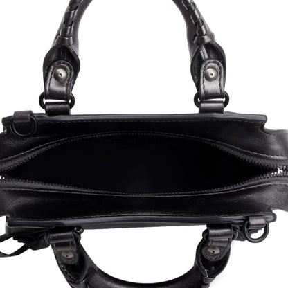 Balenciaga Grey Metallic Calfskin Leather MIni Neo Classic Top Handle Bag